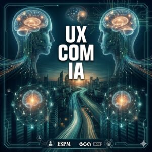 grafismo digital gerado por ia com sombras ao fundo reprensendo ceidade e pessoas